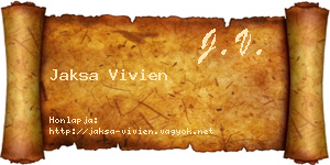 Jaksa Vivien névjegykártya